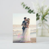 Papier Budget Modern Script Wedding Photo Thank You Cards (Debout devant)