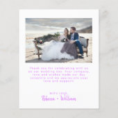 Papier Budget Modern Script Wedding Photo Thank You Cards (Dos)