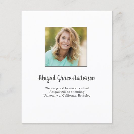 Papier BUDGET Moderne 2022 Photo Graduation Faire-part (Dos)