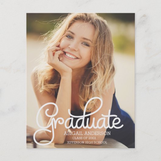 Papier BUDGET Moderne 2022 Photo Graduation Faire-part (Devant)