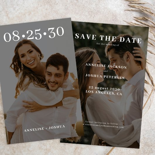 Papier Budget moderne 2 mariage photo enregistrer la date