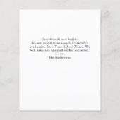 Papier Budget Moderne 3 Photo Faire-part de graduation (Dos)