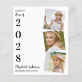 Papier Budget Moderne 3 Photo Faire-part de graduation (Devant)