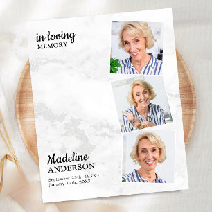 Papier Budget Moderne 3 Photo Mémorial Célébration De Vie