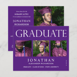 Papier Budget Moderne 4 Faire-part de graduation photo -P