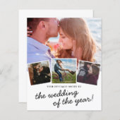 Papier Budget Moderne 4 Faire-part de mariage photo (Devant / Derrière)