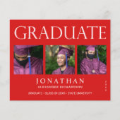 Papier Budget Moderne 4 Photo Graduation Faire-part -R (Devant)