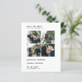 Papier Budget moderne 4 photos mariage enregistrer la dat (Debout devant)