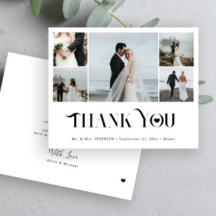 Papier Budget moderne 5 photo collage mariage remerciemen