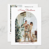 Papier BUDGET Moderne 5 Photo Rouge Joyeux Arche de Noël (Devant / Derrière)