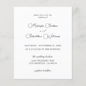 Papier Budget Moderne 9 Mariage de calligraphie -Noir & B (Devant)