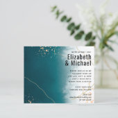 Papier BUDGET Moderne Abstrait mariage Turquoise or Invit (Debout devant)