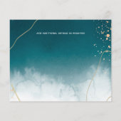 Papier BUDGET Moderne Abstrait mariage Turquoise or Invit (Dos)