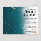 Papier BUDGET Moderne Abstrait mariage Turquoise or Invit (Devant)