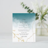 Papier BUDGET Moderne Abstrait mariage Turquoise or Invit (Debout devant)