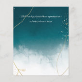 Papier BUDGET Moderne Abstrait mariage Turquoise or Invit (Dos)