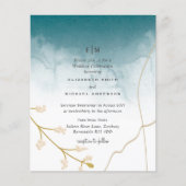 Papier BUDGET Moderne Abstrait mariage Turquoise or Invit (Devant)