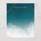 Papier BUDGET Moderne Abstrait mariage Turquoise or Invit (Dos)