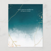 Papier BUDGET Moderne Abstrait mariage Turquoise or Invit (Dos)