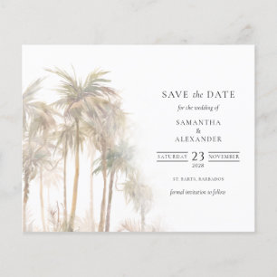 Papier Budget Moderne Arbres Tropicaux Économisez La Date