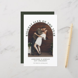 Papier Budget Moderne Arch Photo Fiançailles Faire-part