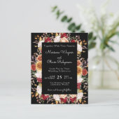 Papier Budget Moderne Automne Floral Mariage noir (Debout devant)