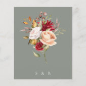 Papier Budget Moderne Automne Floral Sage Vert Mariage (Dos)