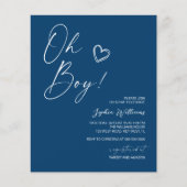 Papier Budget Moderne Baby shower Bleu Invitation (Devant)