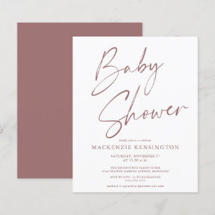 Papier Budget Moderne Baby shower manuscrit