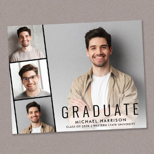 Papier Budget Moderne Bande Photo Faire-part de graduatio
