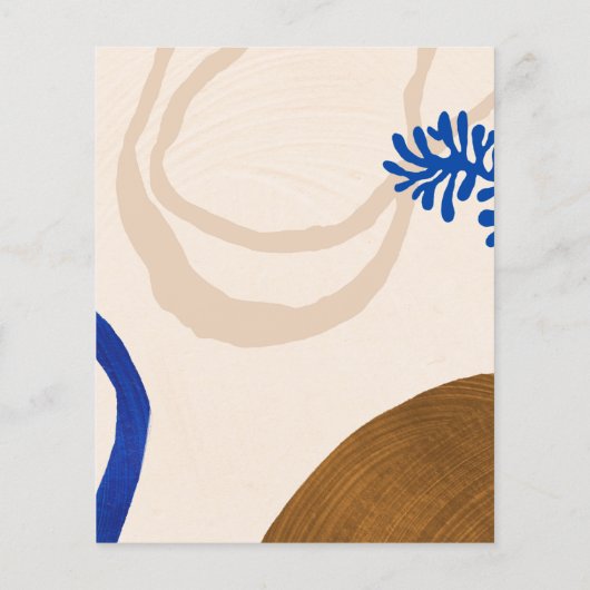 Papier Budget Moderne Beige Bleu Abstrait Mariage Invitat (Dos)