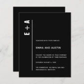 Papier Budget moderne Black Bold Initiales Mariage Invita (Devant / Derrière)