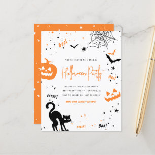 Papier Budget Moderne Blanc Orange Éffrayant Halloween Pa