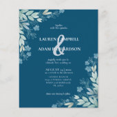 Papier Budget Moderne Bleu Faire-part de mariage Foliing (Devant)
