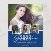 Papier BUDGET Moderne Bleu Graduation Photo Collage (Devant)