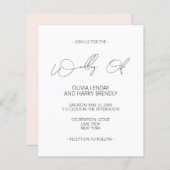 Papier Budget moderne Blush Faire-part de mariage blanc r (Devant / Derrière)