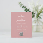 Papier BUDGET Moderne Blush Pink Photo QR Code Mariage (Debout devant)