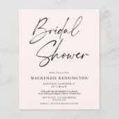 Papier Budget Moderne Blush rose Bridal Shower Invitation (Devant)