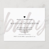 Papier Budget Moderne Boho minima Baby shower Invitation (Devant)