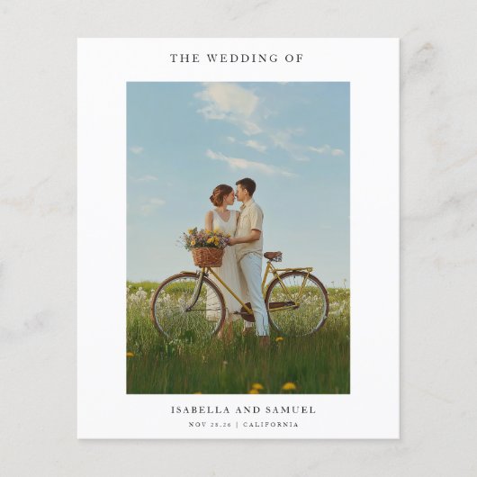 Papier Budget Moderne Boho Simple 2 Photo Wedding Invite (Devant)