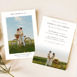 Papier Budget Moderne Boho Simple 2 Photo Wedding Invite<br><div class="desc">Capturez l'essence de votre histoire d'amour avec notre Budget Modern Boho Simple 2 Photo Wedding Invite. Ce design intemporel et minimaliste comprend 2 photos d'un couple embrassant une medow</div>