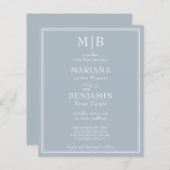 Papier Budget moderne Bordure Faire-part de mariage gris  (Devant / Derrière)