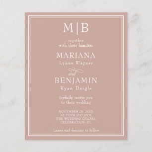 Papier Budget Moderne Bordure Faire-part de mariage rose