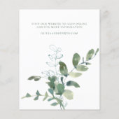 Papier Budget Moderne Botanique Eucalyptus Mariage RSVP (Dos)