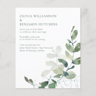 Papier Budget Moderne Botanique Eucalyptus Mariage RSVP