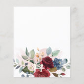 Papier Budget Moderne Bourgogne Floral Baby shower de ver (Dos)