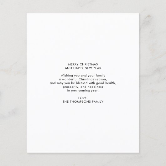 Papier BUDGET Moderne Brosse Script 4 Photo Bonne année (Dos)