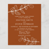 Papier Budget moderne Burange Orange Terracotta Mariage (Devant)