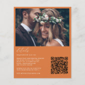 Papier Budget Moderne Burnt Orange Photo Mariage Invitati (Dos)