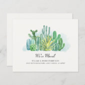 Papier Budget moderne Cactus Weve Moved Moved Faire-part (Devant / Derrière)